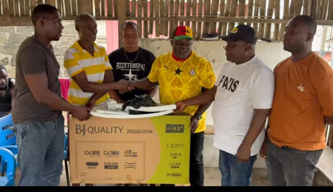 Rev. Atta Mensah Donates TV and Decoder to Effutu Community for 2026 World Cup Viewing